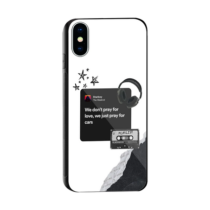 Weeknd Starboy sleek iphone xs cover with tempered glass back and TPU edges