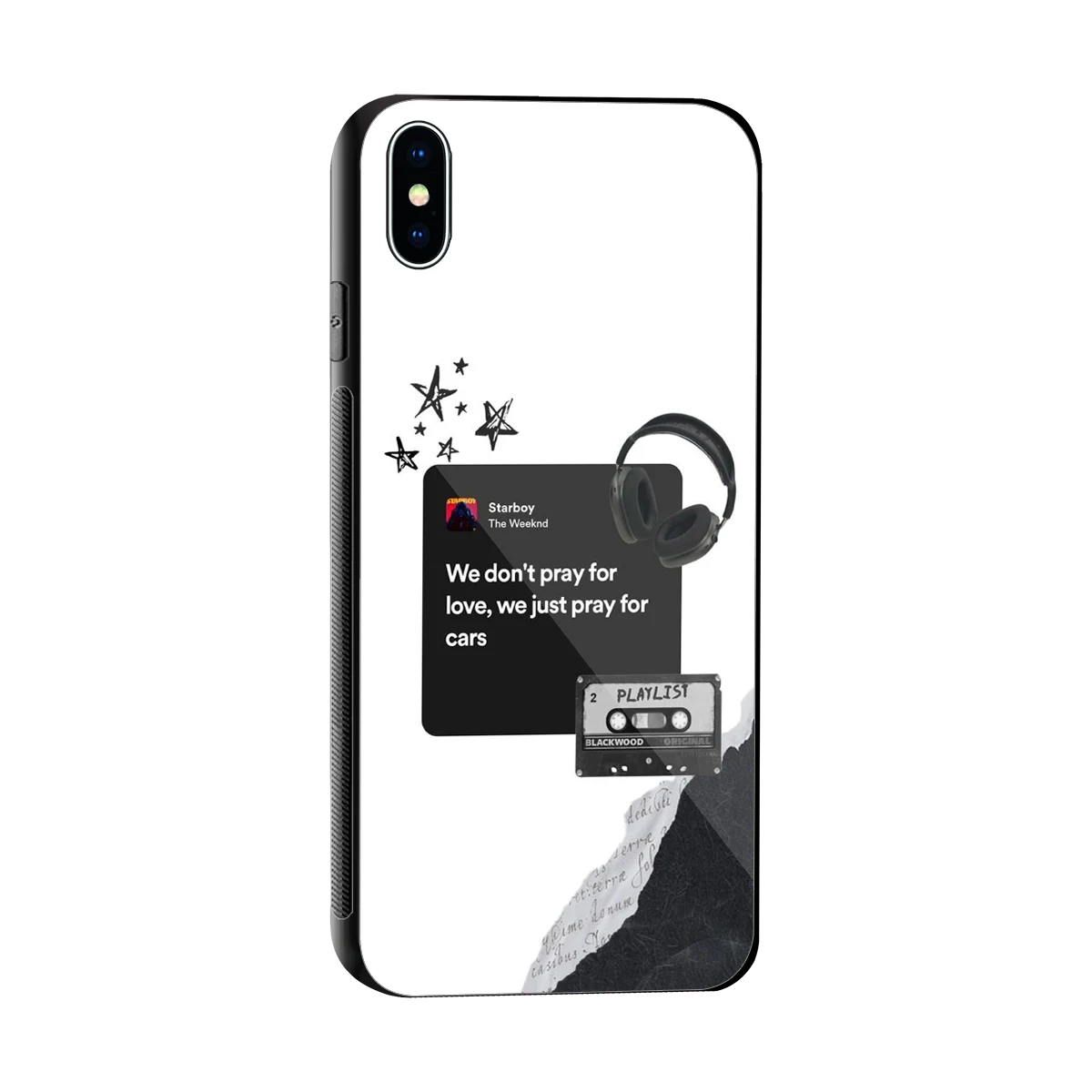 Weeknd Starboy sleek iphone xs max cover with tempered glass back and TPU edges