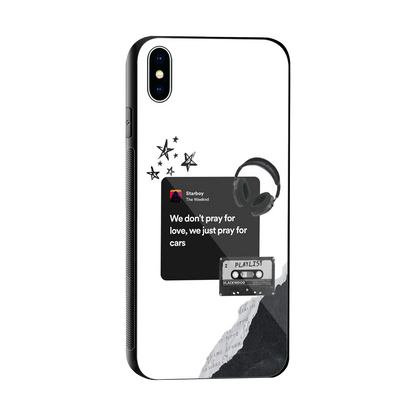 Weeknd Starboy sleek iphone xs max cover with tempered glass back and TPU edges