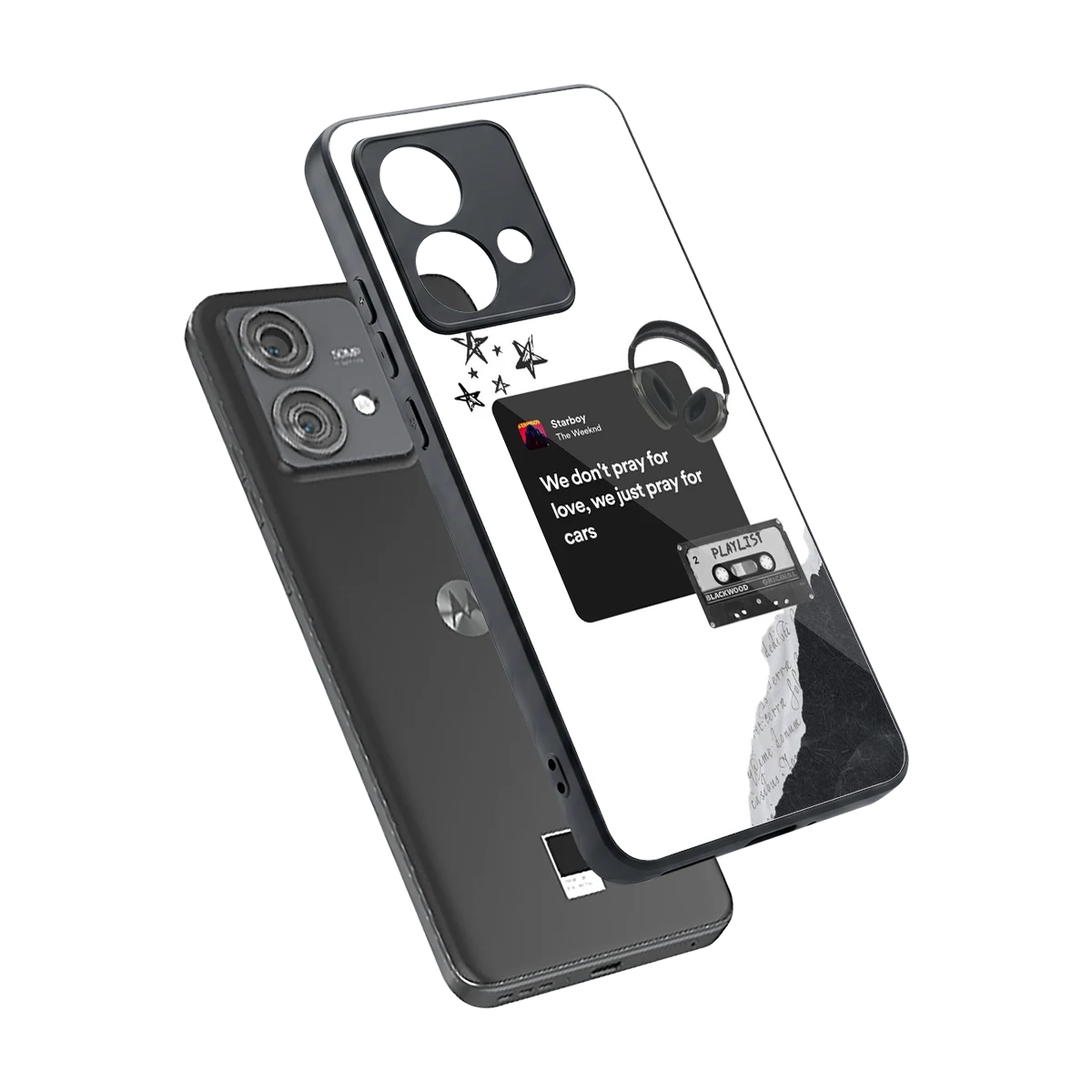 Weeknd Starboy sleek motorola edge 40 neo 5g cover with tempered glass back and TPU edges