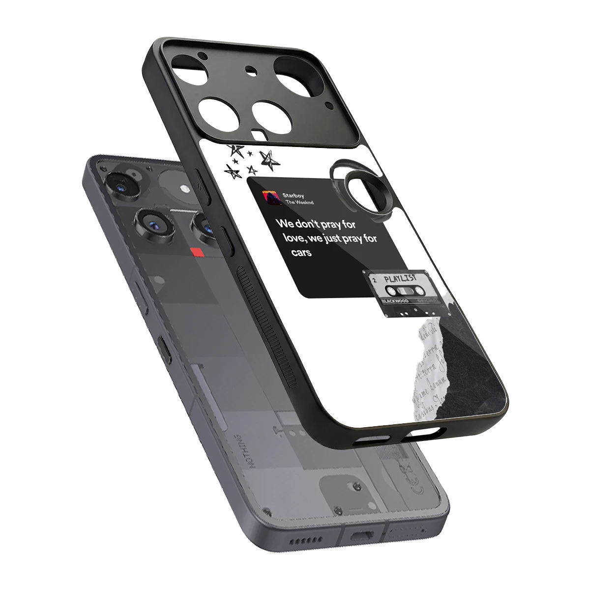 Weeknd Starboy sleek nothing phone 3 cover with tempered glass back and TPU edges