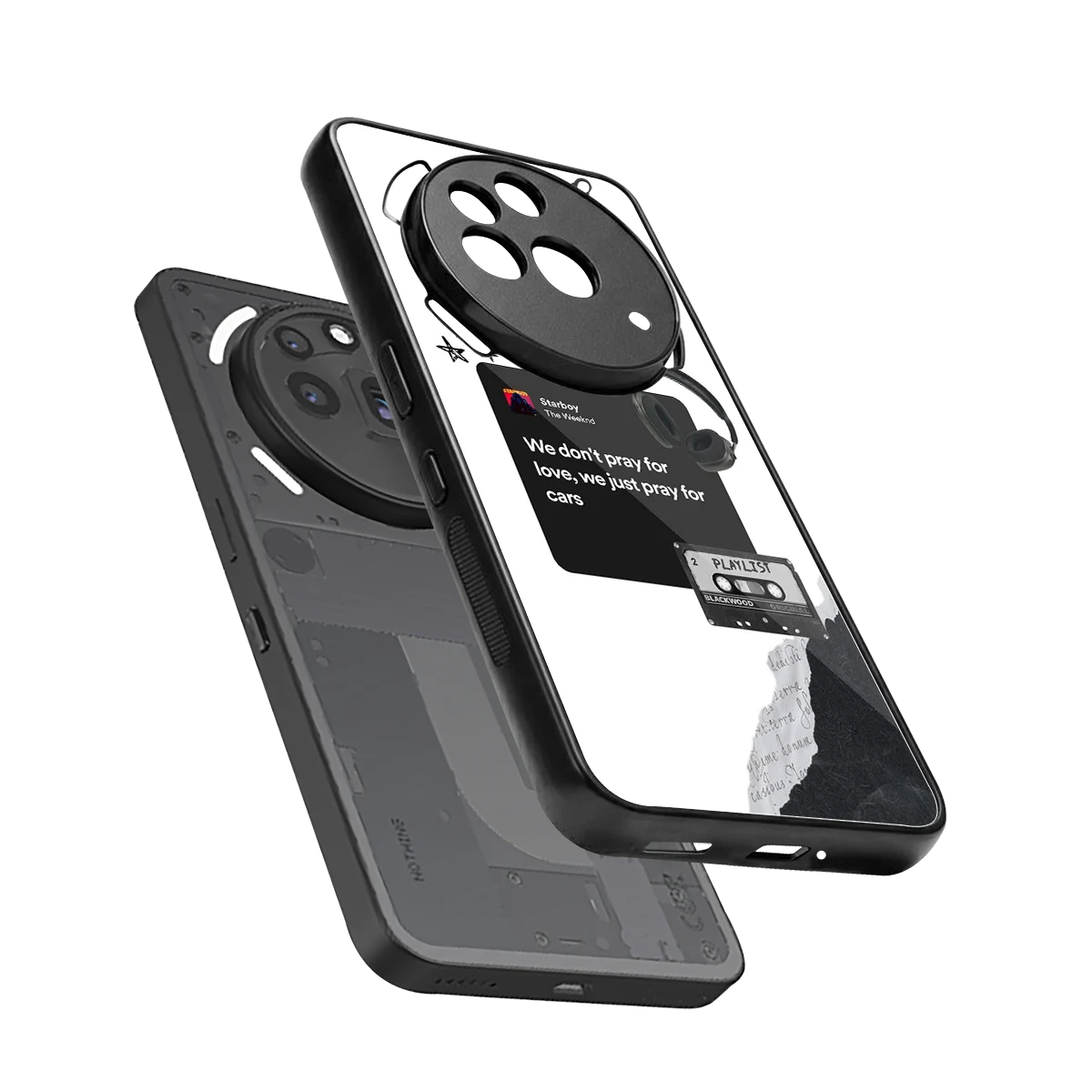 Weeknd Starboy sleek nothing phone 3a pro cover with tempered glass back and TPU edges