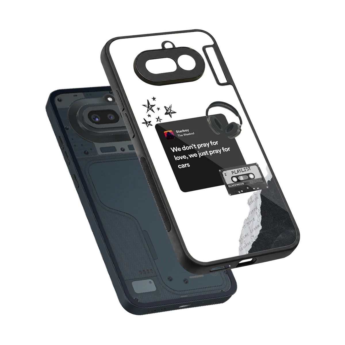Weeknd Starboy sleek nothing phone 4a cover with tempered glass back and TPU edges