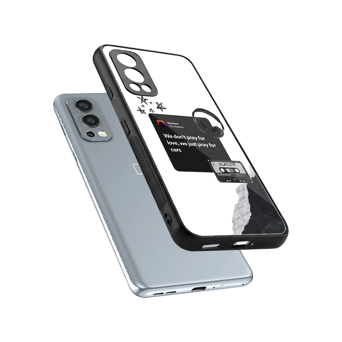 Weeknd Starboy sleek oneplus nord 2 cover with tempered glass back and TPU edges