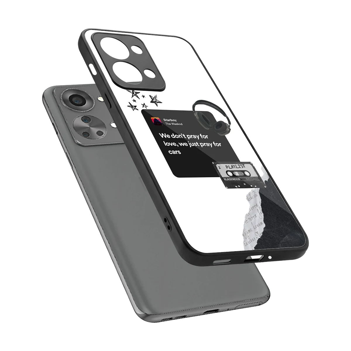 Weeknd Starboy sleek oneplus nord 2t cover with tempered glass back and TPU edges
