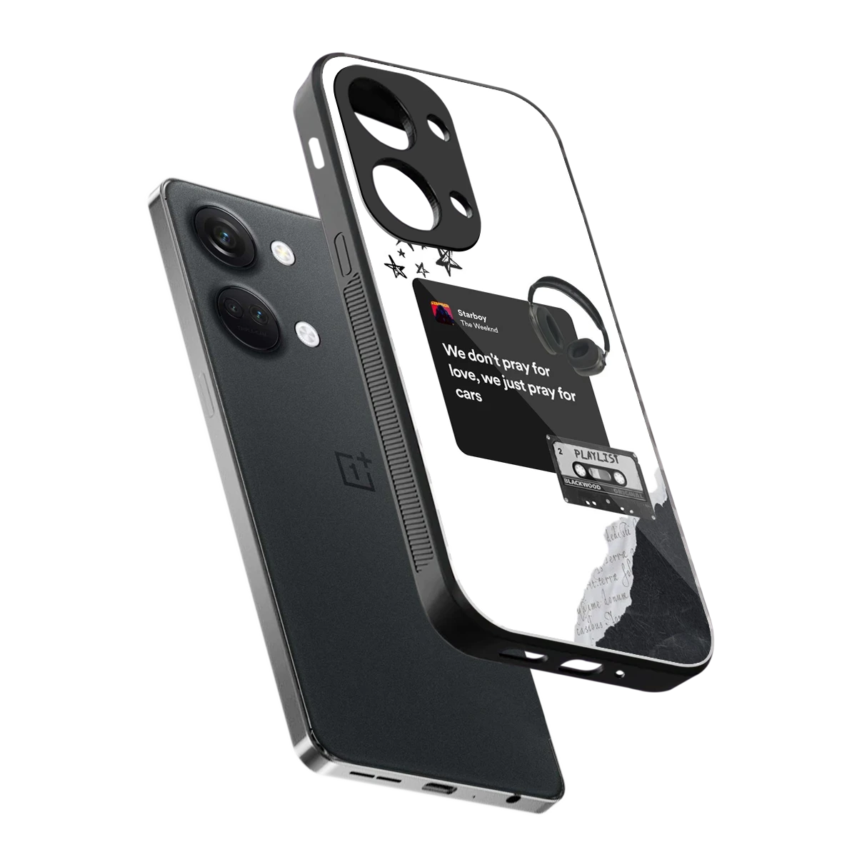 Weeknd Starboy sleek oneplus nord 3 cover with tempered glass back and TPU edges
