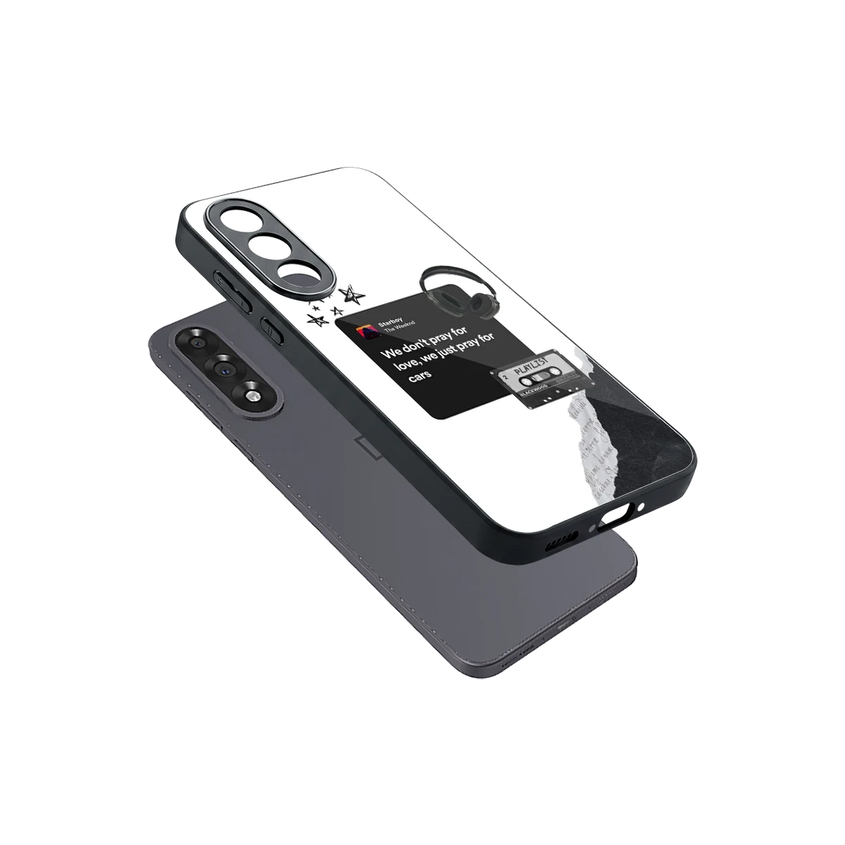 Weeknd Starboy sleek oneplus nord 5 cover with tempered glass back and TPU edges