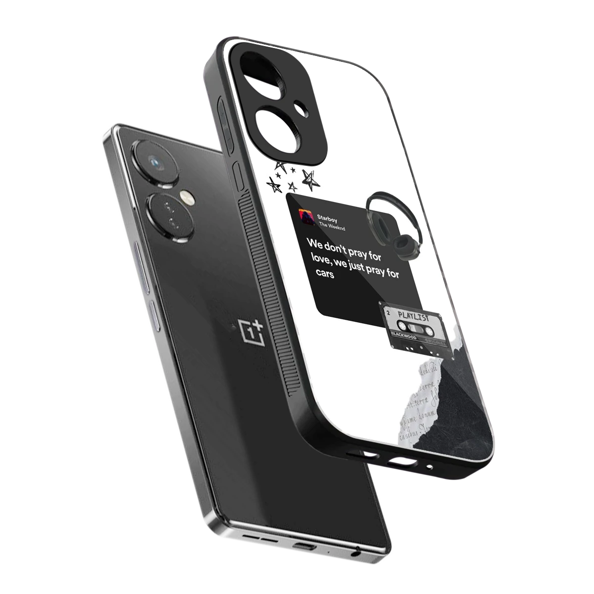 Weeknd Starboy sleek oneplus nord ce 3 cover with tempered glass back and TPU edges