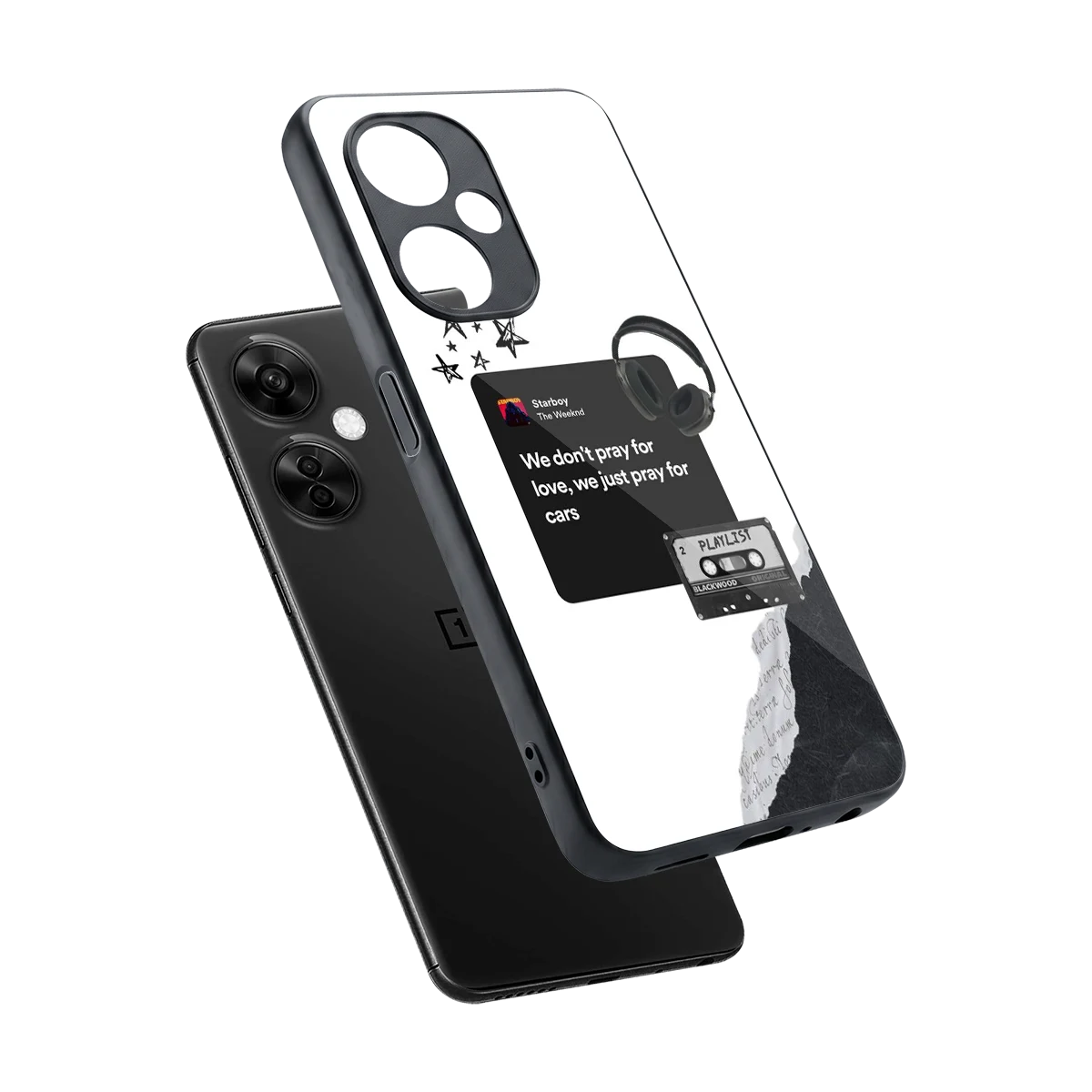 Weeknd Starboy sleek oneplus nord ce 3 lite cover with tempered glass back and TPU edges