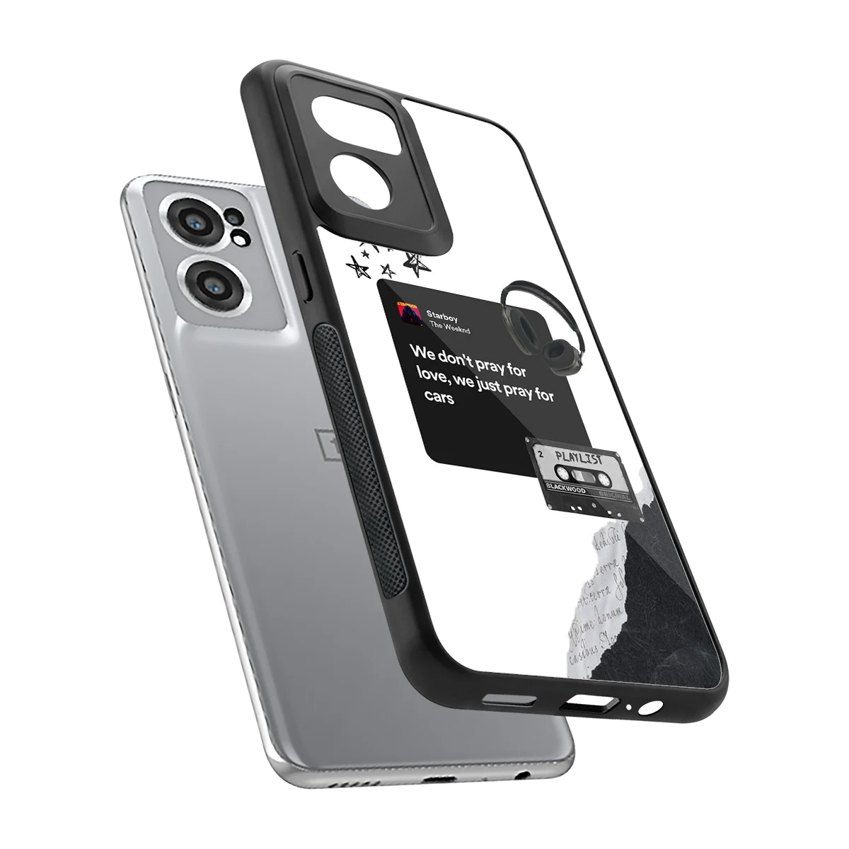 Weeknd Starboy sleek oneplus nord ce 2 cover with tempered glass back and TPU edges
