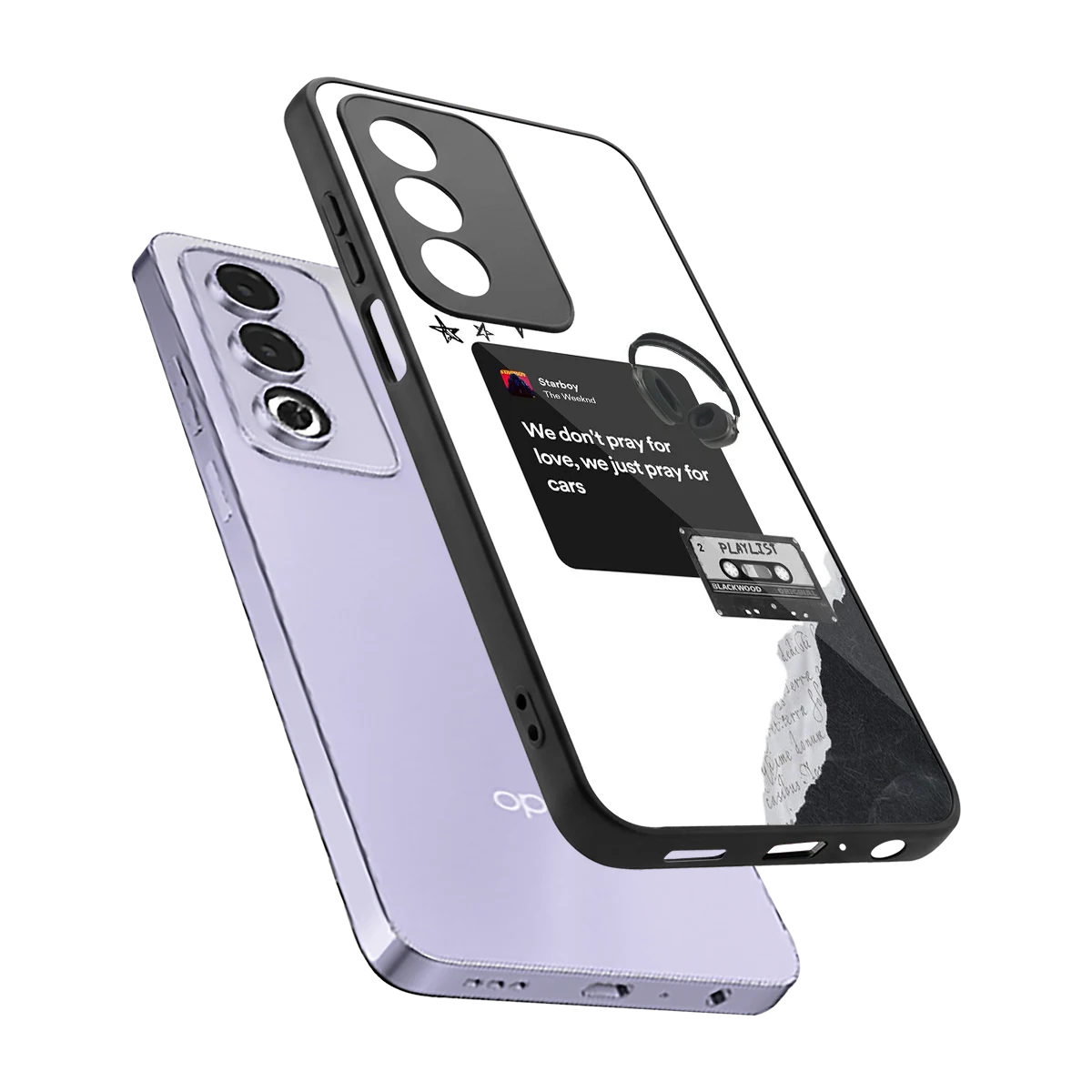 Weeknd Starboy sleek oppo a3 pro cover with tempered glass back and TPU edges