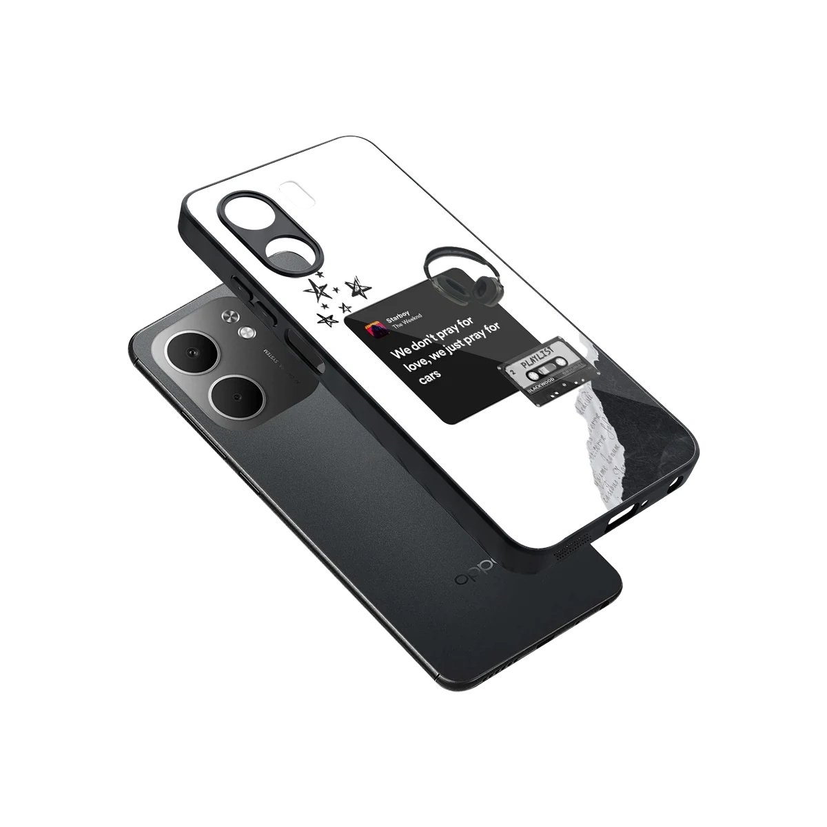 Weeknd Starboy sleek oppo a5x 5g cover with tempered glass back and TPU edges