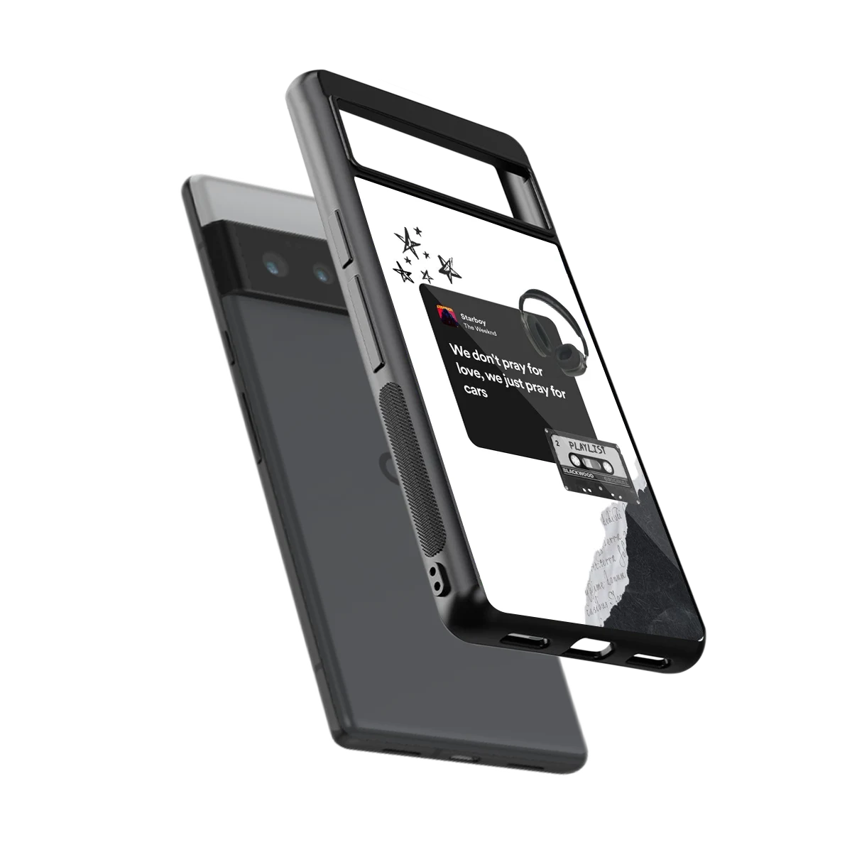 Weeknd Starboy sleek google pixel 6 pro cover with tempered glass back and TPU edges