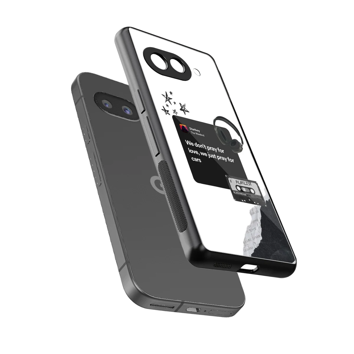 Weeknd Starboy sleek google pixel 10a cover with tempered glass back and TPU edges