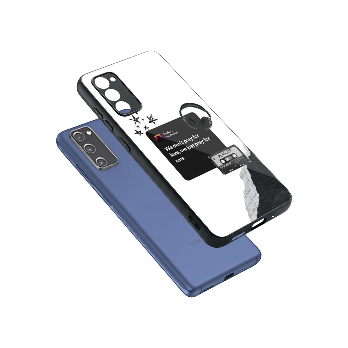 Weeknd Starboy sleek samsung galaxy s20 fe cover with tempered glass back and TPU edges