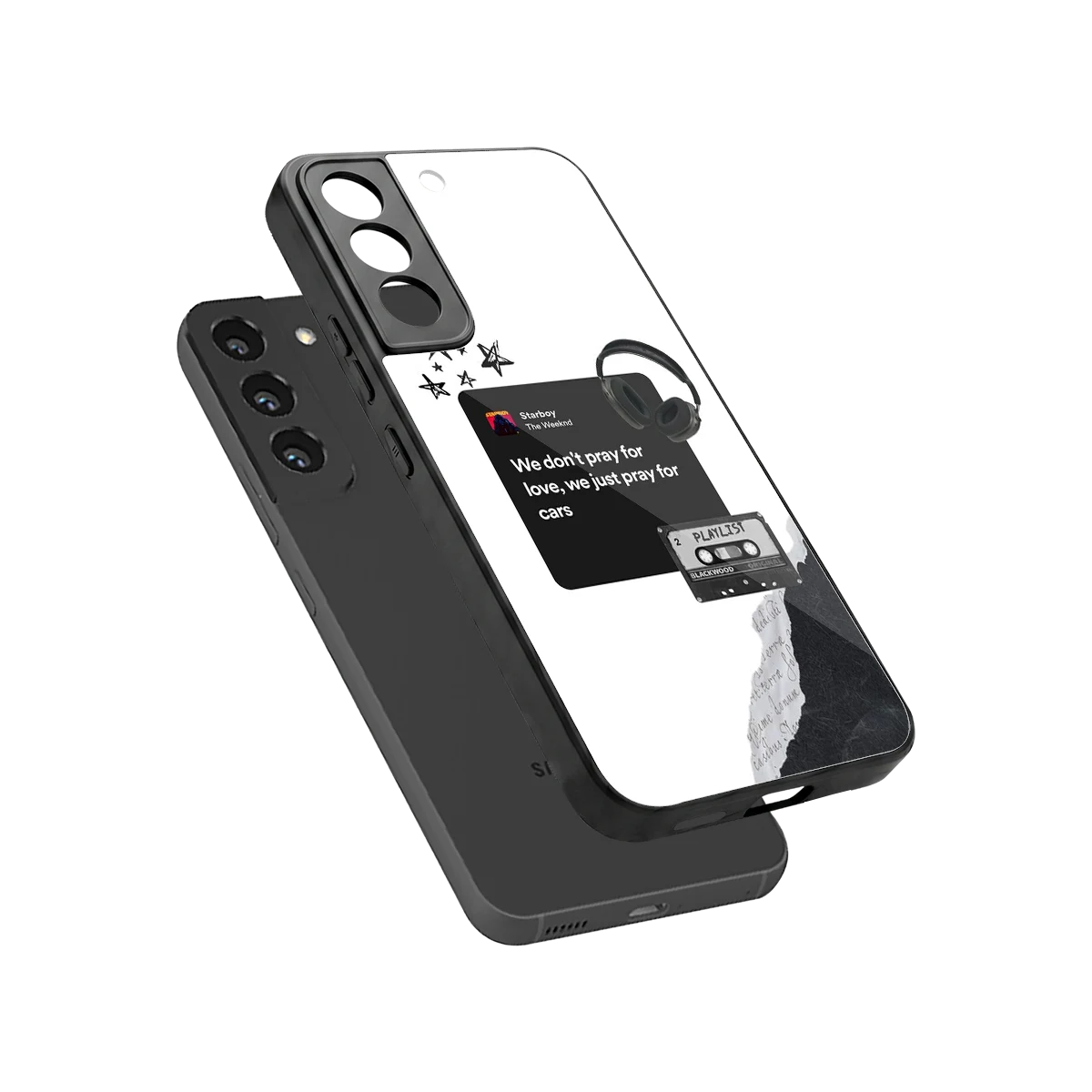 Weeknd Starboy sleek samsung galaxy s22 cover with tempered glass back and TPU edges
