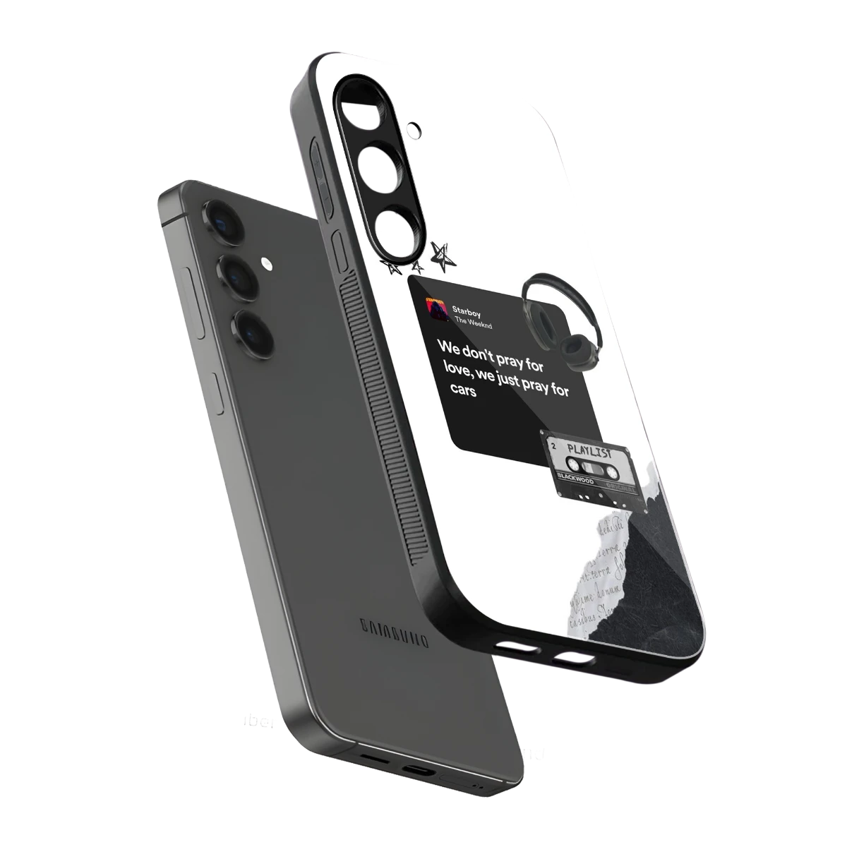 Weeknd Starboy sleek samsung galaxy s25 fe cover with tempered glass back and TPU edges