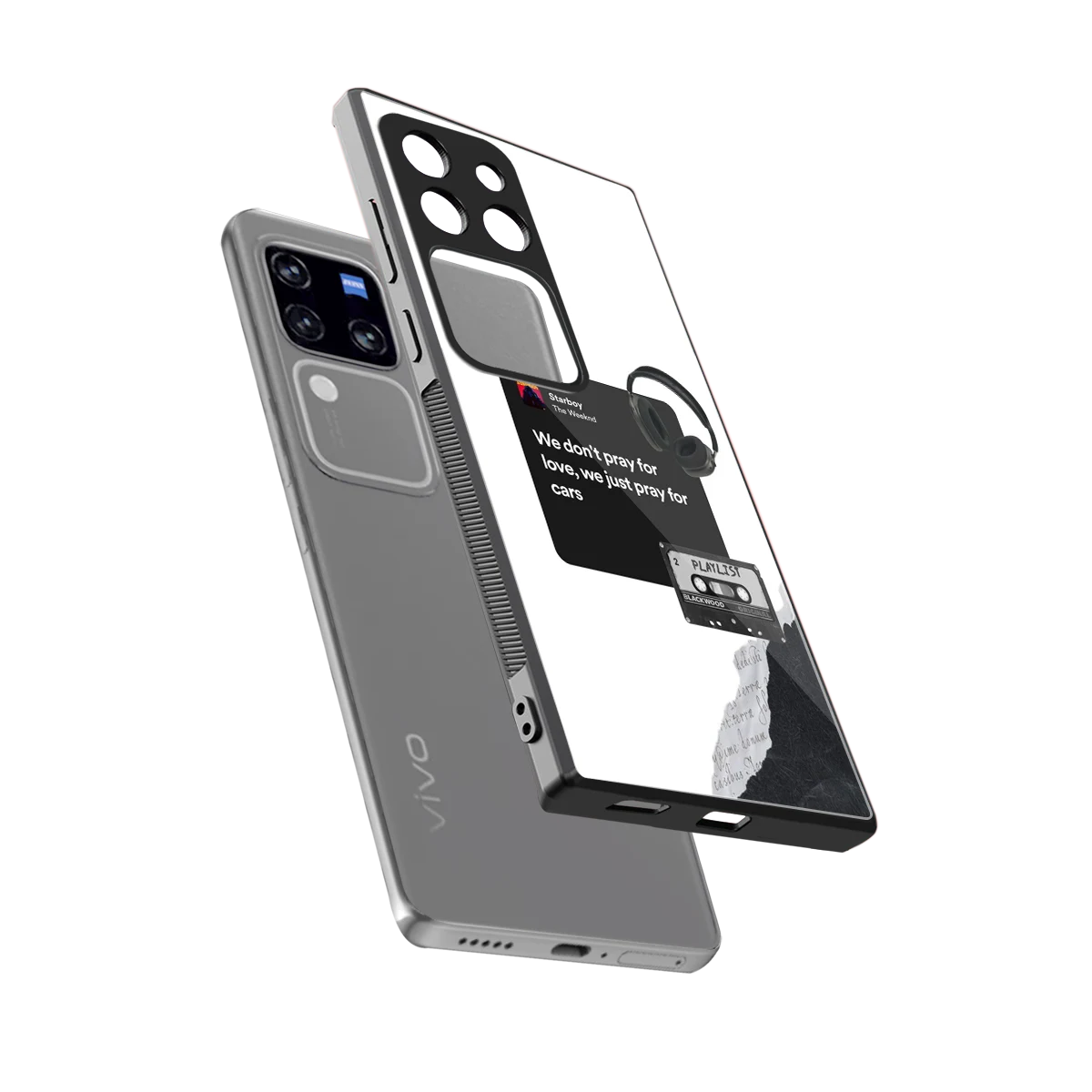 Weeknd Starboy sleekvivo v30 pro cover with tempered glass back and TPU edges