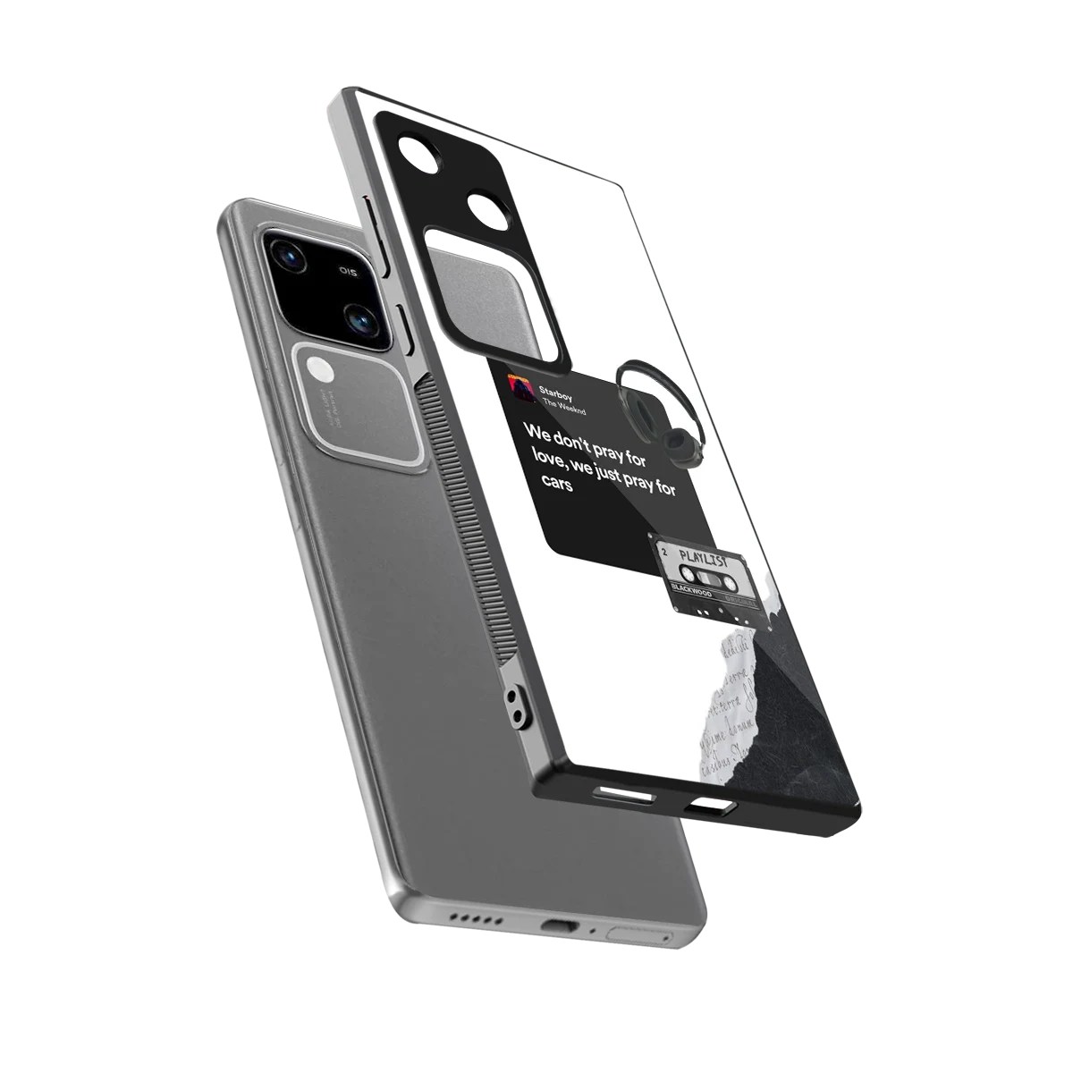 Weeknd Starboy sleek vivo v30 cover with tempered glass back and TPU edges