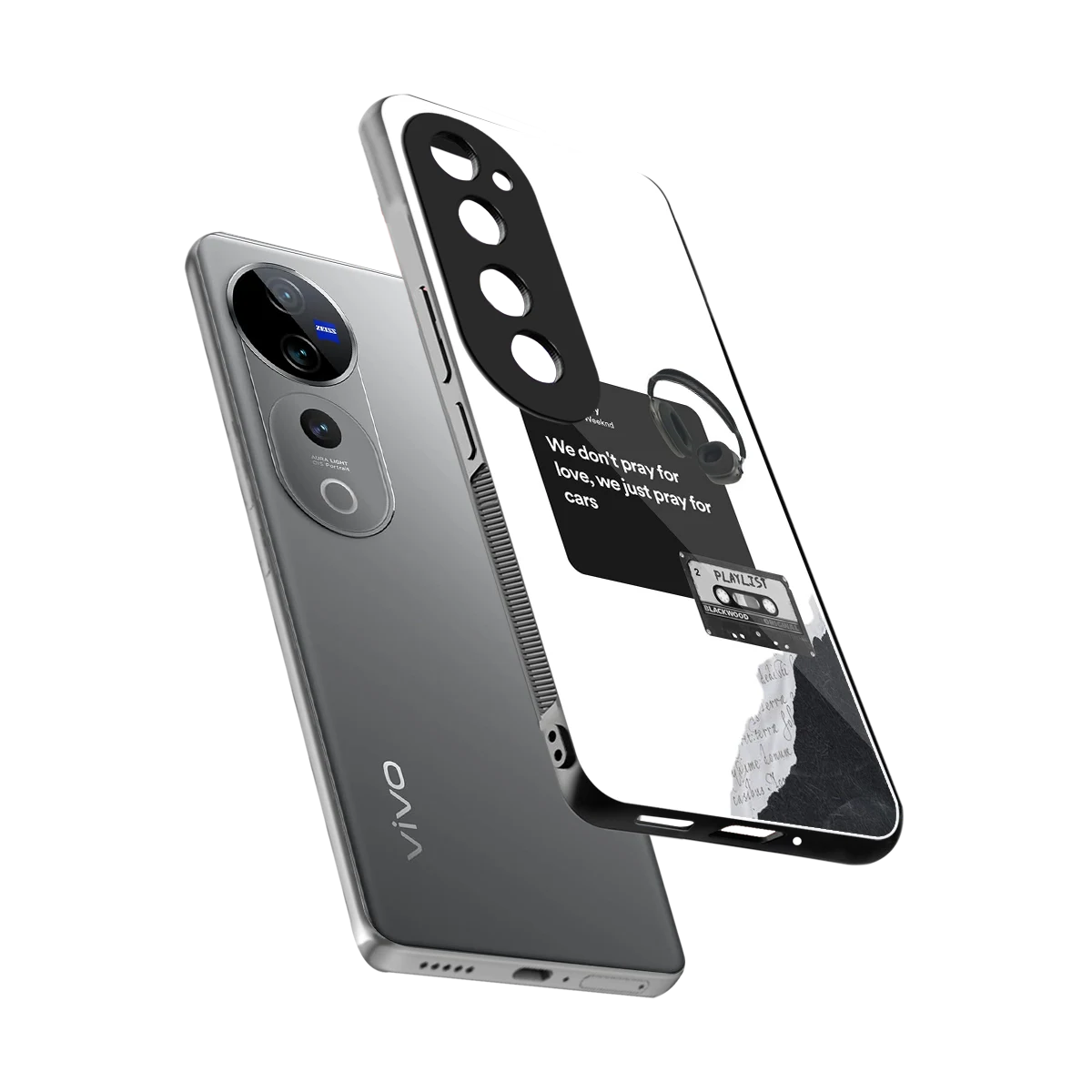 Weeknd Starboy sleek vivo v40 pro cover with tempered glass back and TPU edges