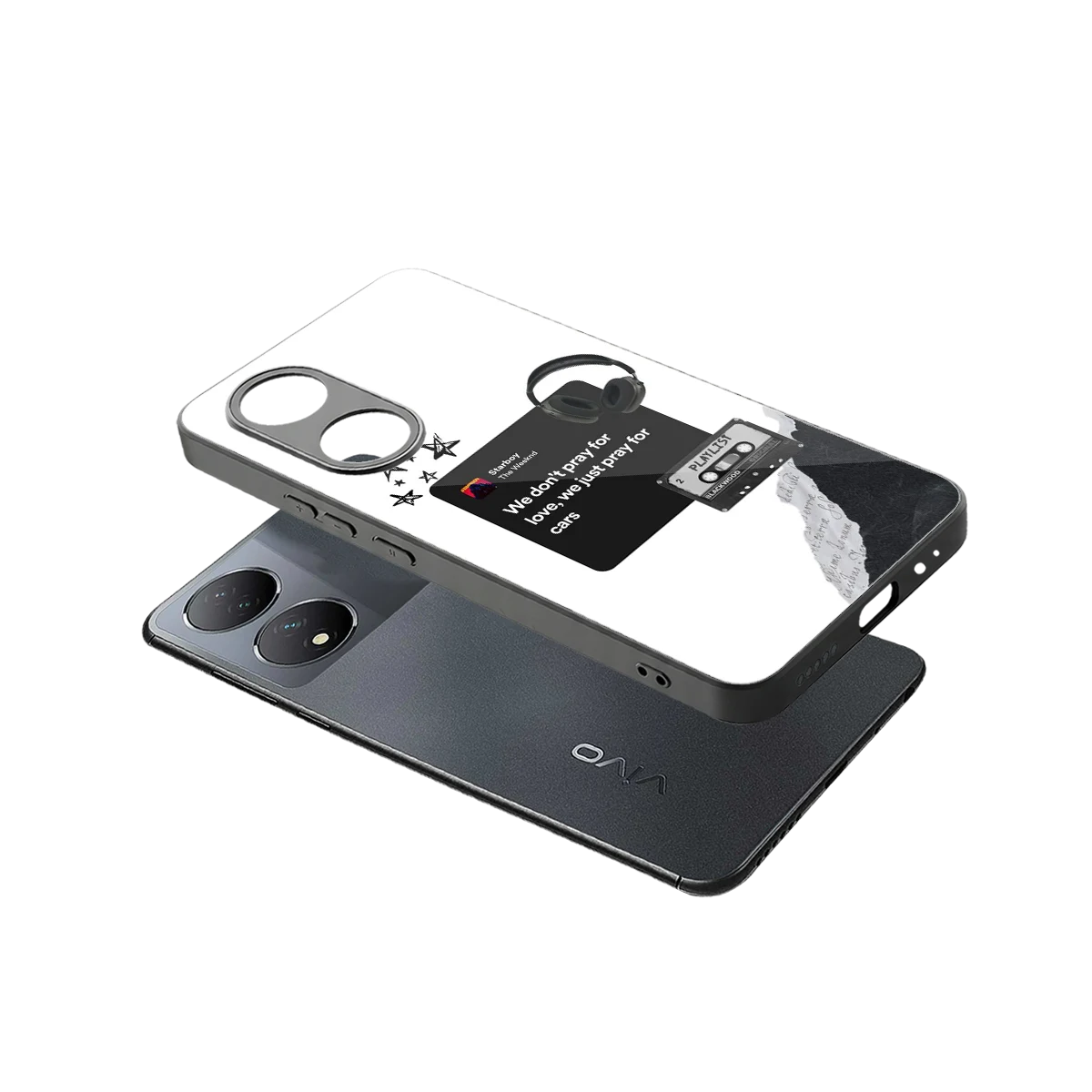 Weeknd Starboy sleek Vivo-y100 cover with tempered glass back and TPU edges