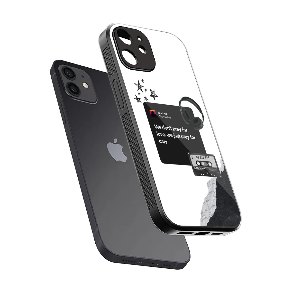 Weeknd Starboy sleek iphone 12 cover with tempered glass back and TPU edges