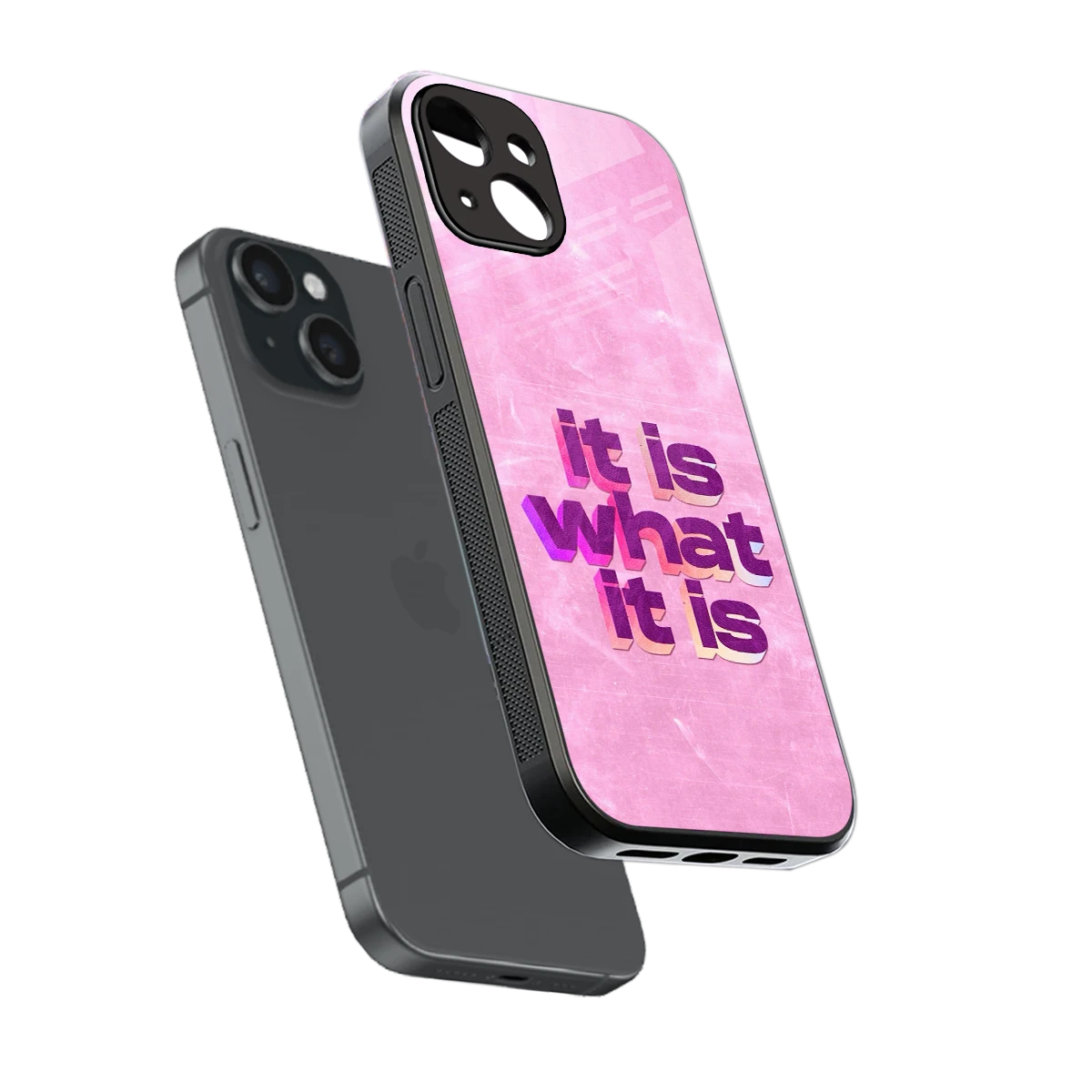 What It Is sleek iphone 13 cover with tempered glass back and TPU edges