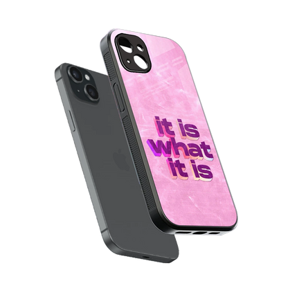 What It Is sleek iphone 14 plus cover with tempered glass back and TPU edges