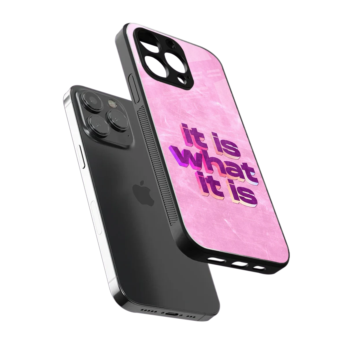 What It Is sleek iphone 16 pro max cover with tempered glass back and TPU edges