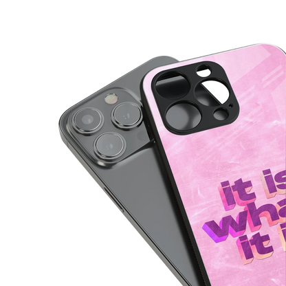 What It Is stylish phone case for iphone 16 pro max | glossy glass and slim fit