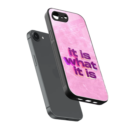 What It Is sleek iphone 16e cover with tempered glass back and TPU edges