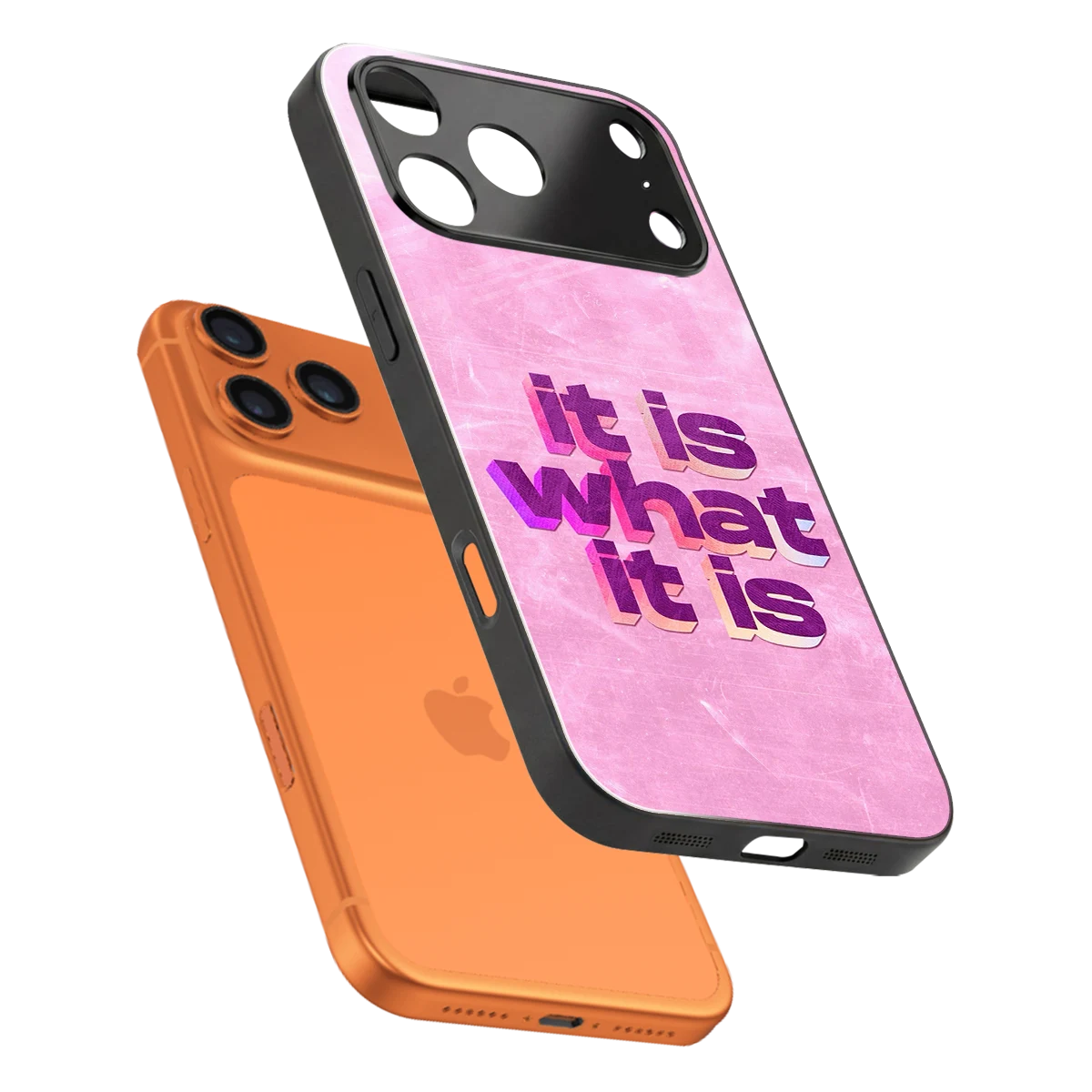 What It Is sleek iphone 17 pro cover with tempered glass back and TPU edges