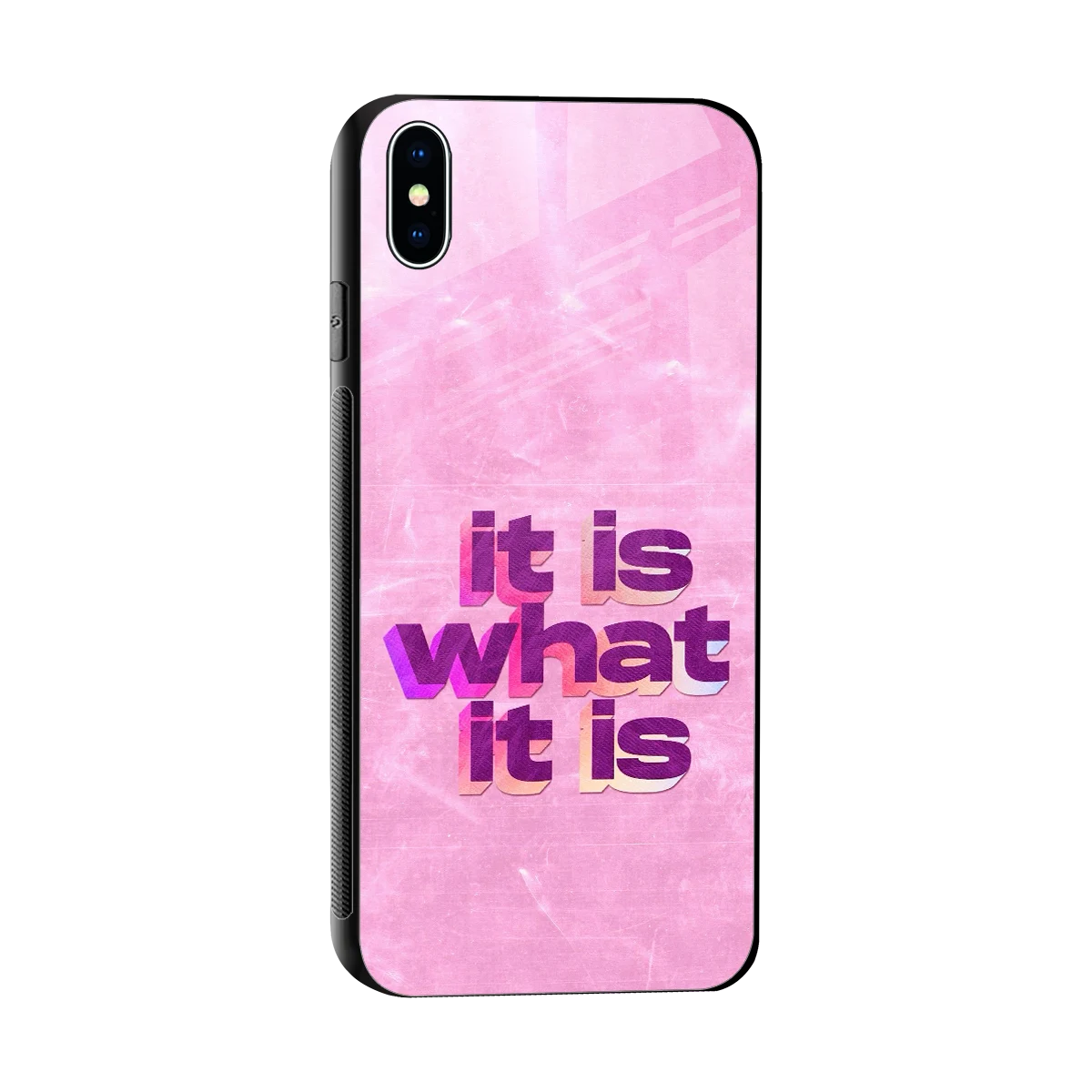 What It Is sleek iphone xs max cover with tempered glass back and TPU edges
