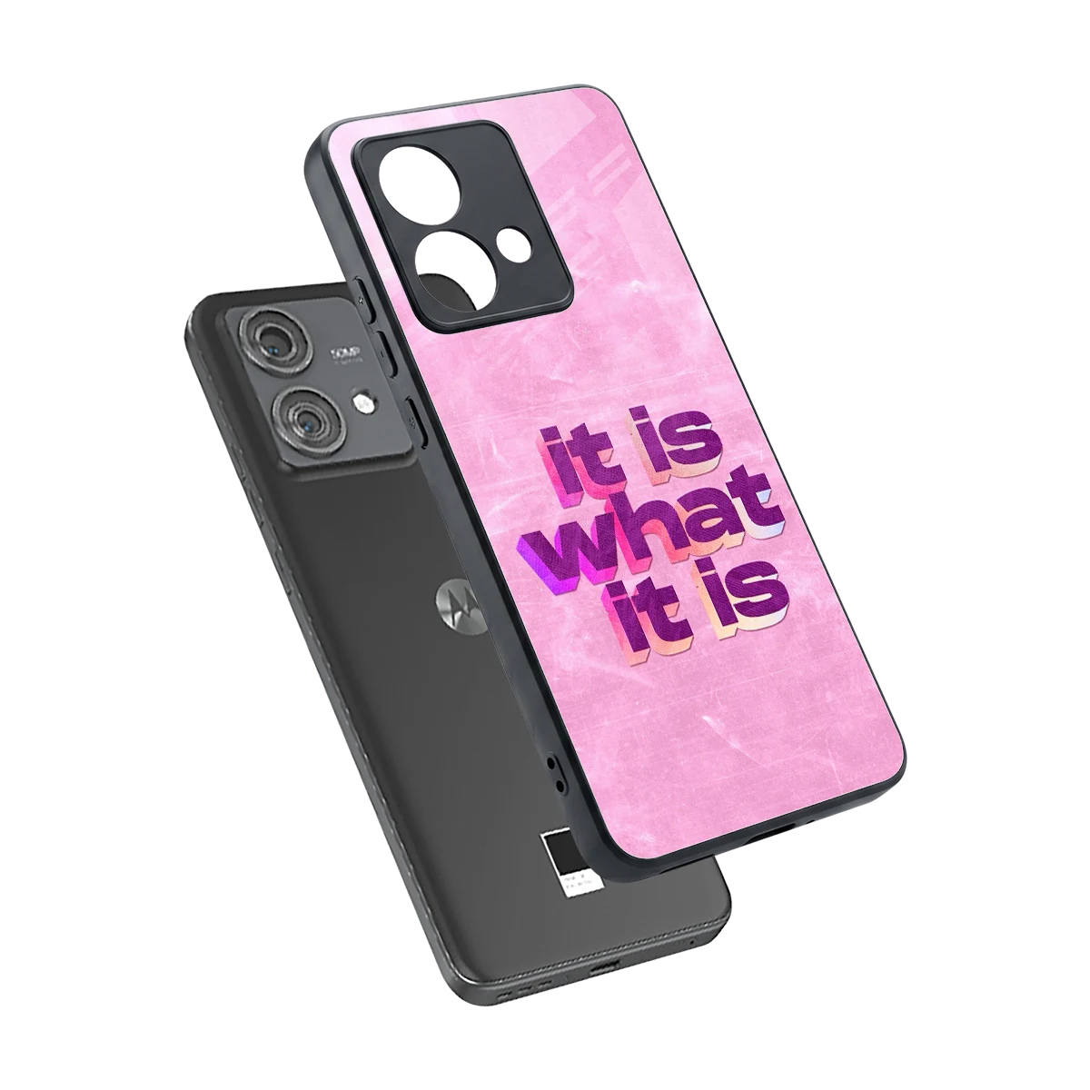What It Is sleek motorola edge 40 neo 5g cover with tempered glass back and TPU edges