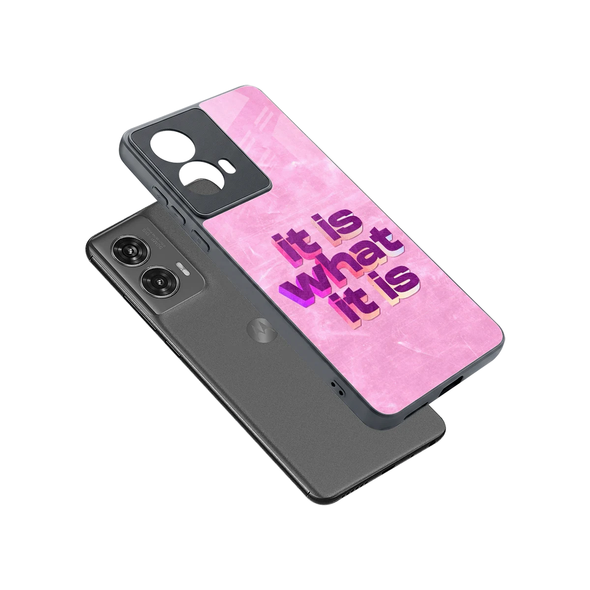 What It Is sleek motorola edge 50 fusion cover with tempered glass back and TPU edges