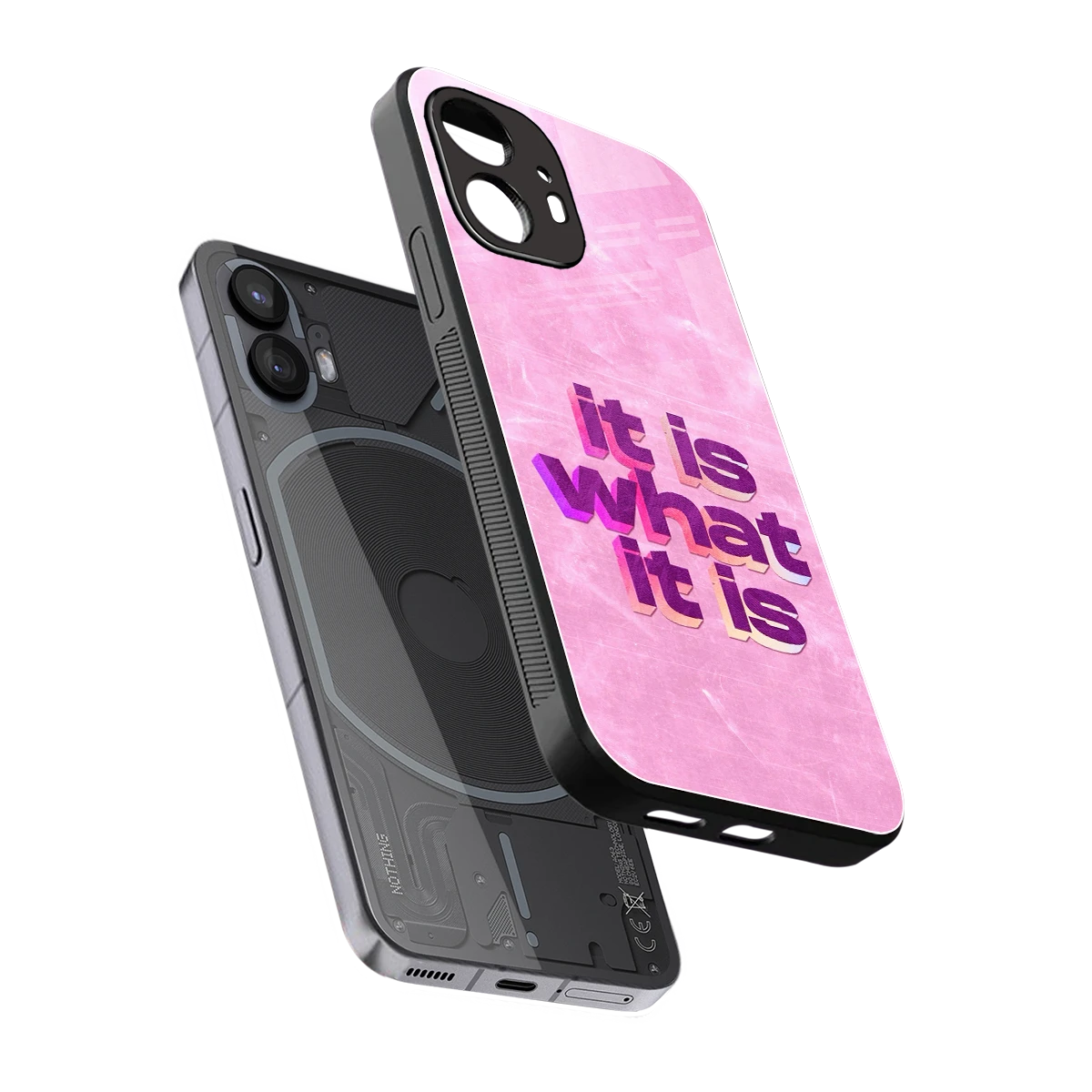 What It Is sleek nothing phone 2 cover with tempered glass back and TPU edges