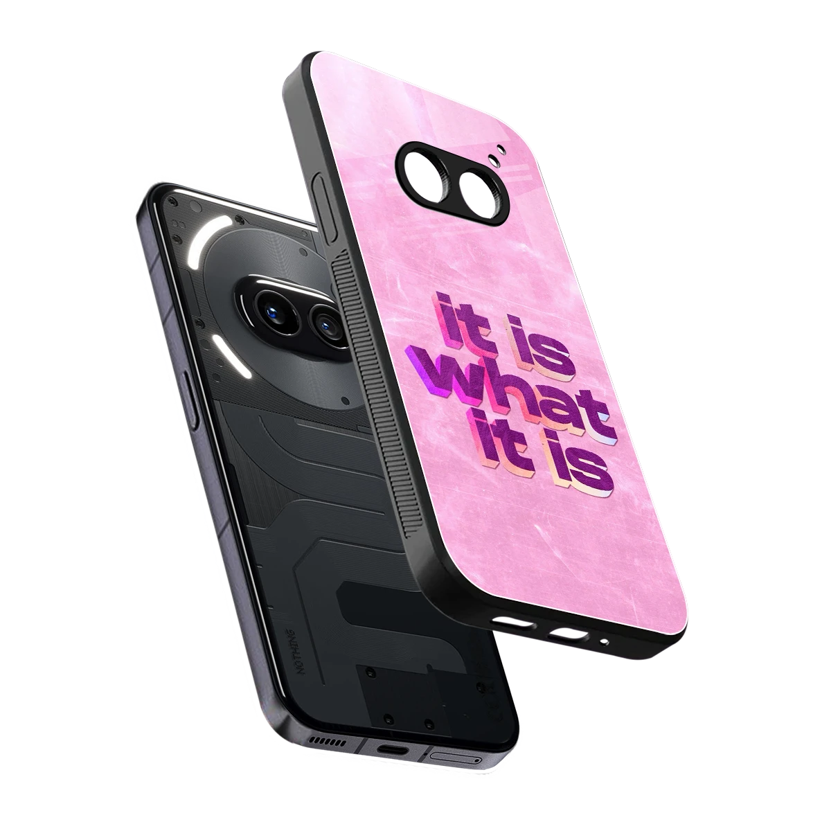 What It Is sleek nothing phone 2a cover with tempered glass back and TPU edges