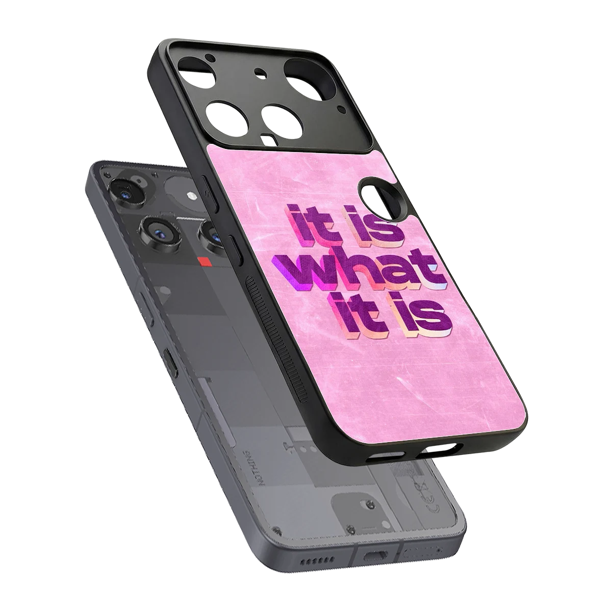 What It Is sleek nothing phone 3 cover with tempered glass back and TPU edges