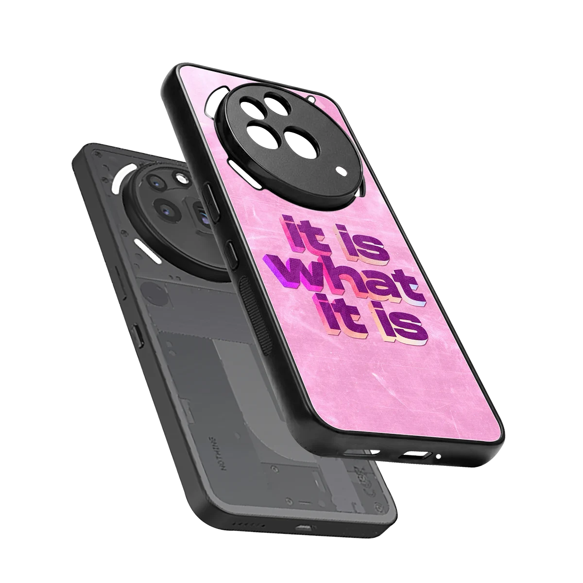 What It Is sleek nothing phone 3a pro cover with tempered glass back and TPU edges