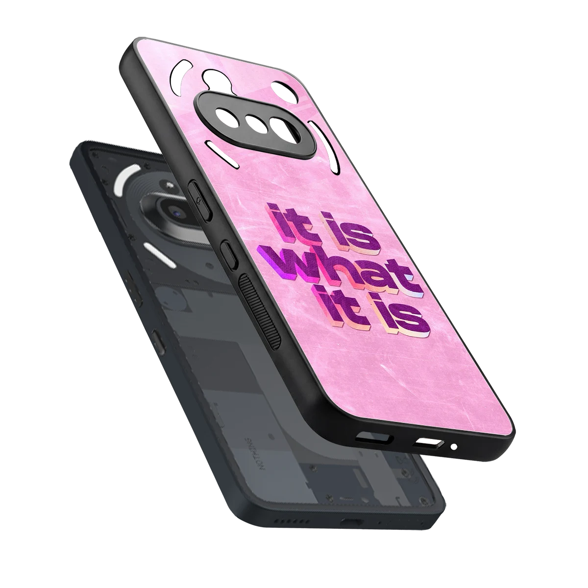 What It Is sleek nothing phone 3a cover with tempered glass back and TPU edges