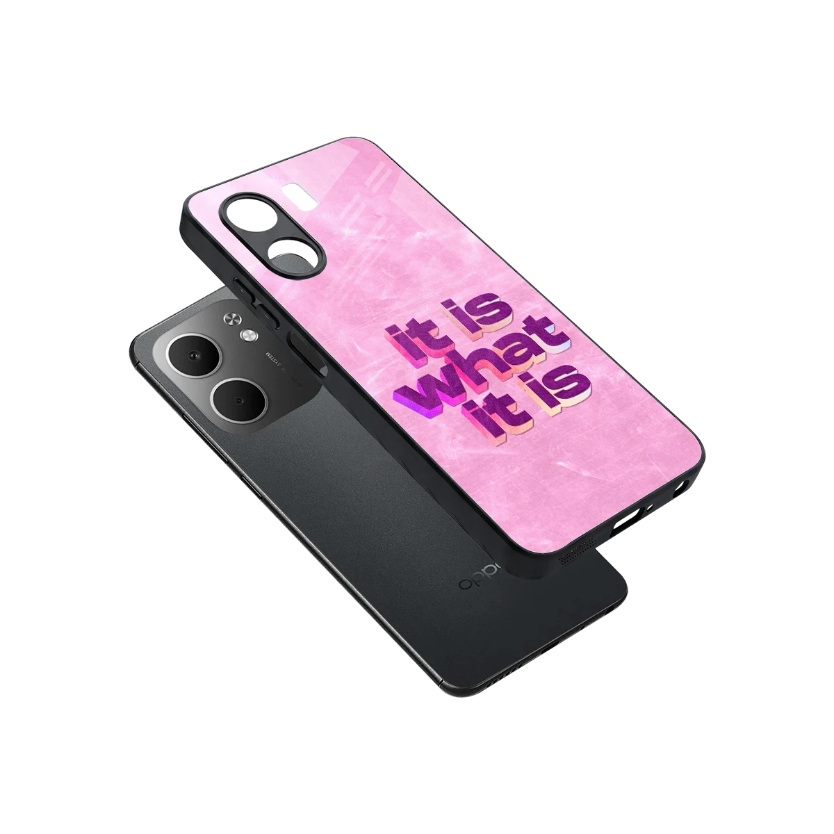 What It Is sleek oppo a5x 5g cover with tempered glass back and TPU edges
