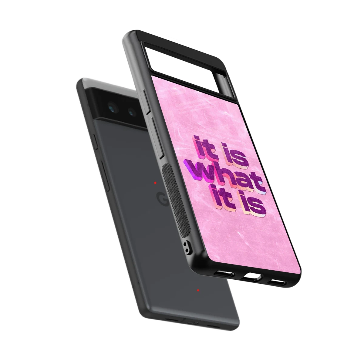 What It Is sleek google pixel 6a cover with tempered glass back and TPU edges