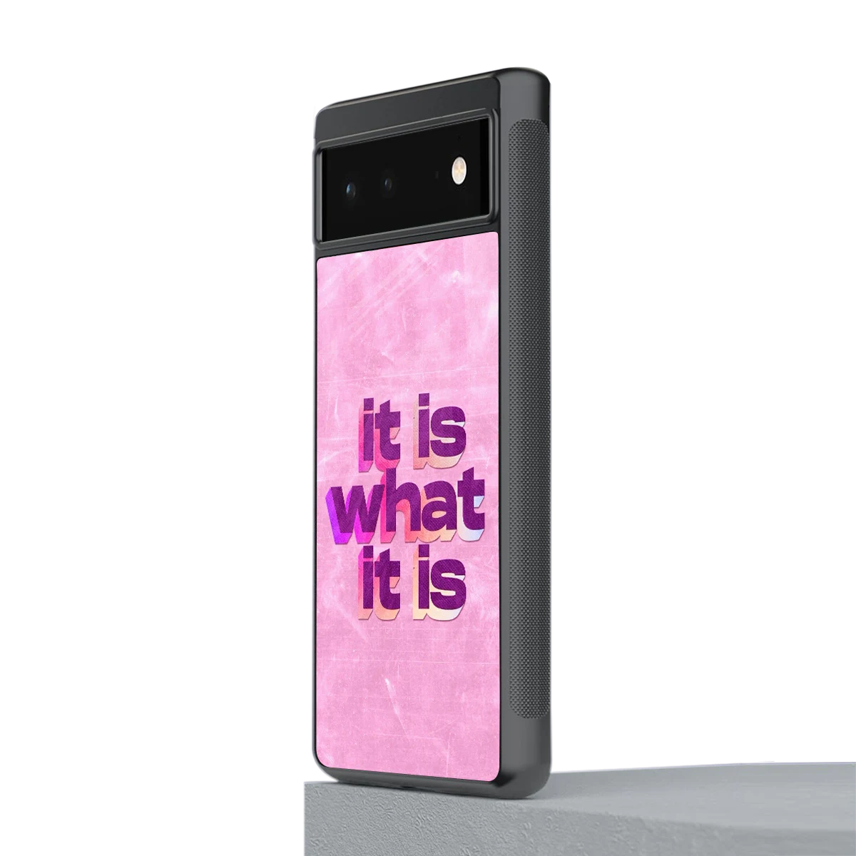 What It Is stylish phone case for google pixel 6a | glossy glass and slim fit