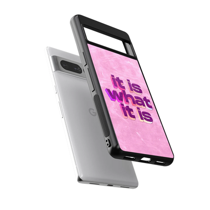 What It Is sleek google pixel 7 pro cover with tempered glass back and TPU edges