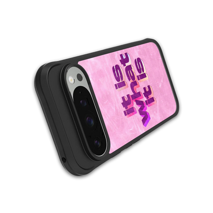 What It Is stylish phone case for google pixel 9 pro xl | glossy glass and slim fit