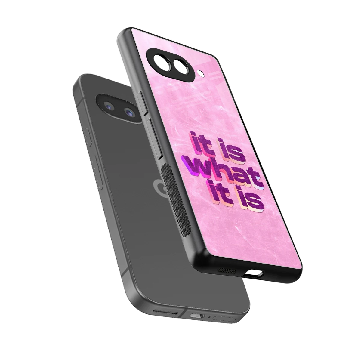 What It Is sleek google pixel 10a cover with tempered glass back and TPU edges