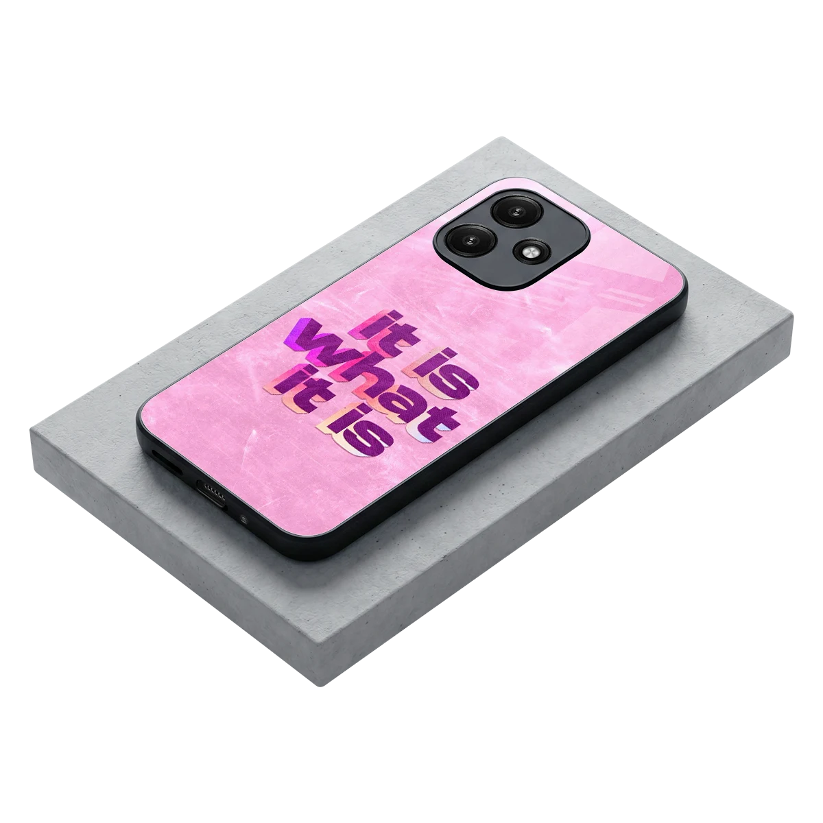 What It Is stylish phone case for redmi 12 5g | glossy glass and slim fit