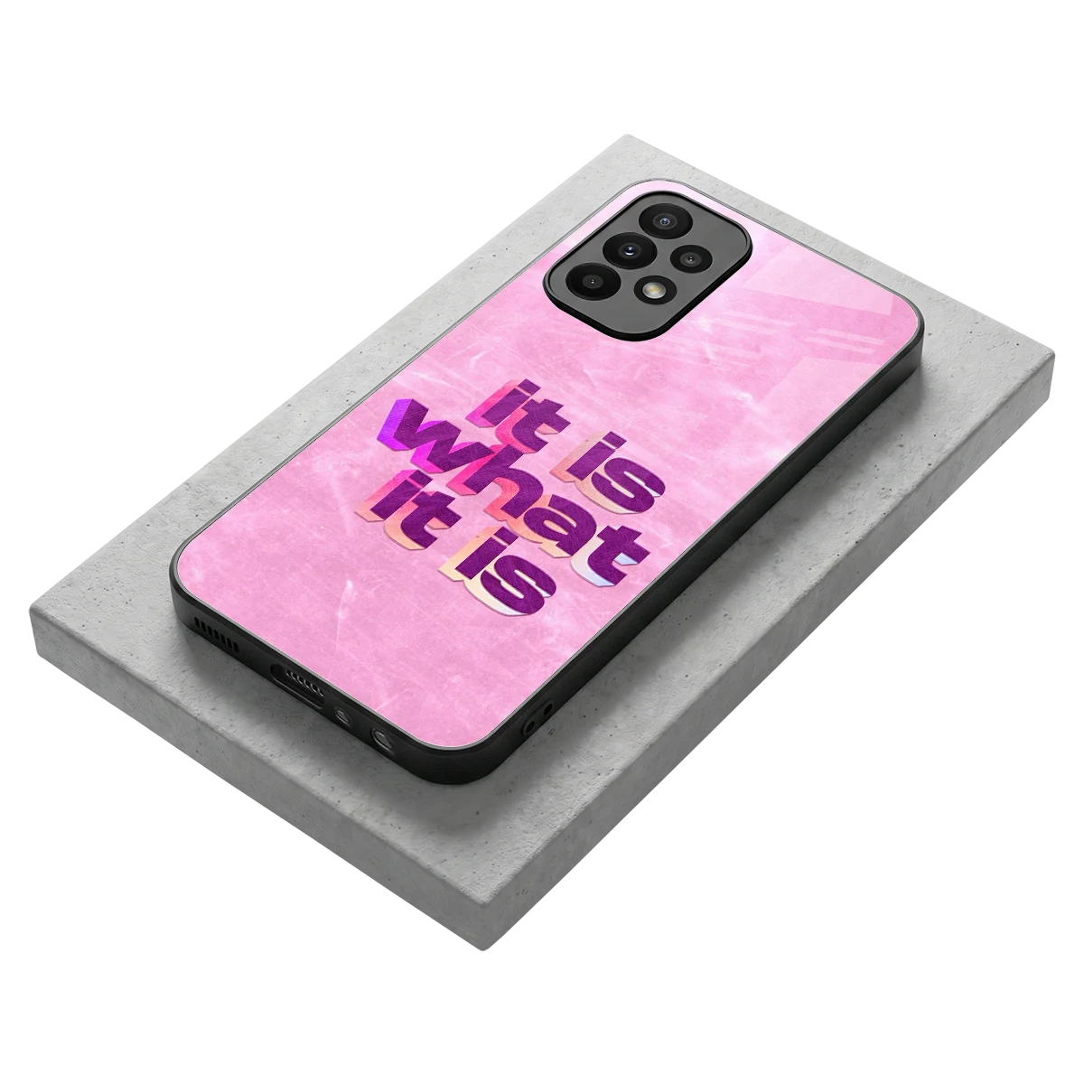 What It Is stylish phone case for samsung galaxy a23 | glossy glass and slim fit
