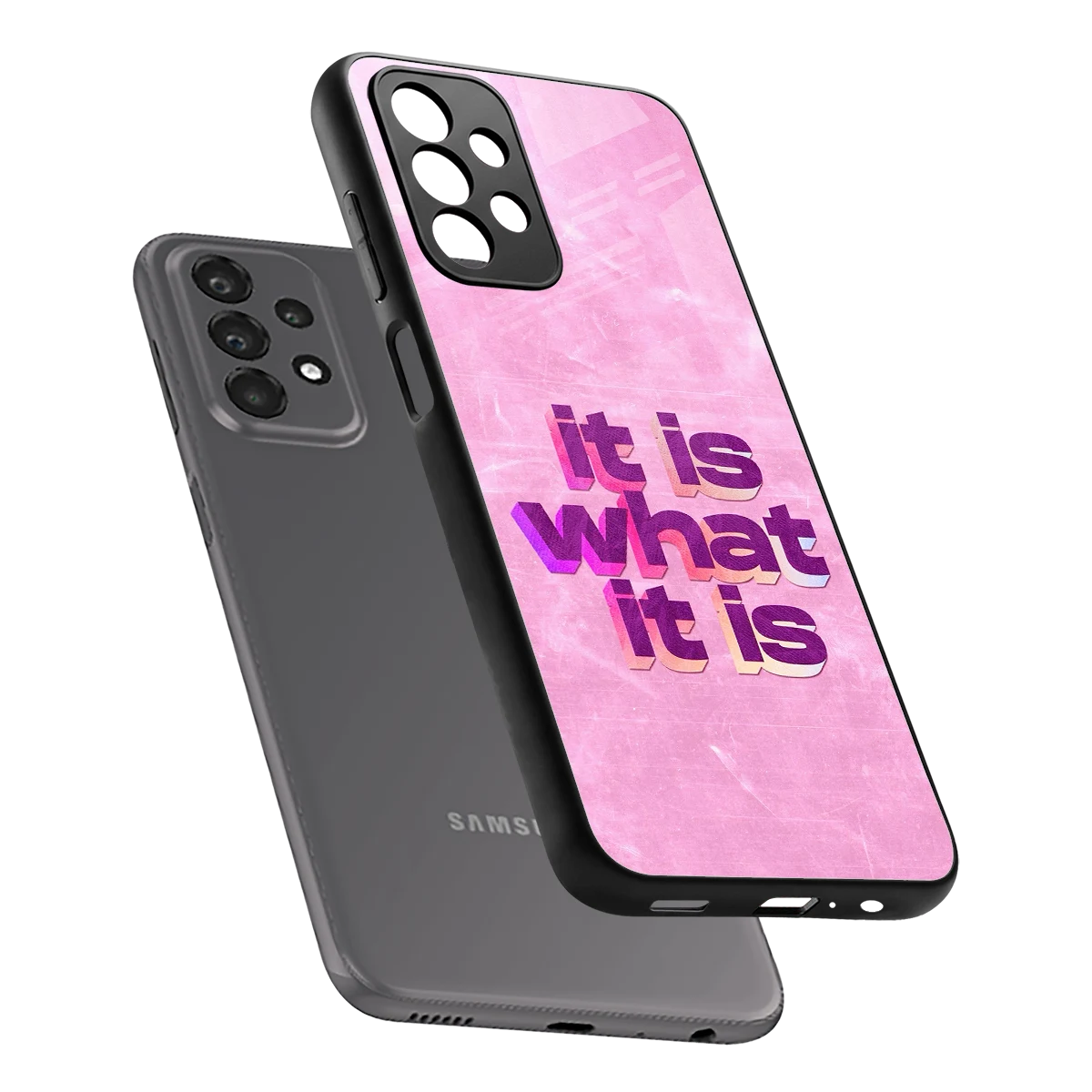 What It Is sleek samsung galaxy a23 cover with tempered glass back and TPU edges