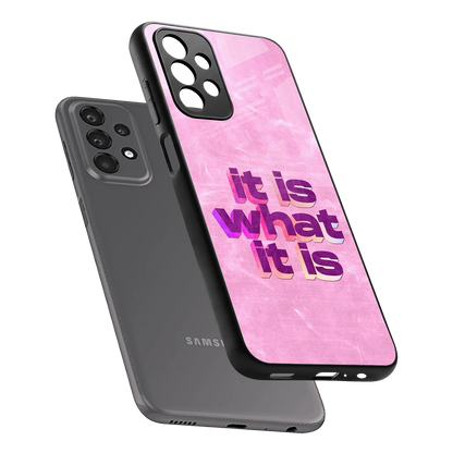What It Is sleek samsung galaxy a23 cover with tempered glass back and TPU edges